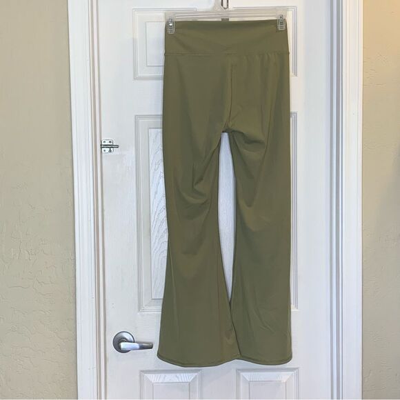 Double Zero Flare Leggings High Waist Olive Green Color Size Large - Picture 7 of 7